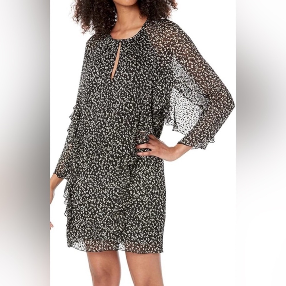 Joie Julisha Ruffle Mini Dress Caviar Black S RARE Manufacturer Sample NWT